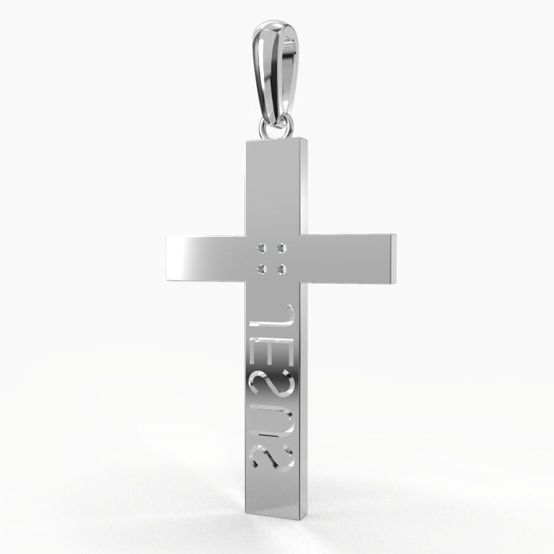 JESUS CROSS DIAMOND PENDANT 3D print model_16