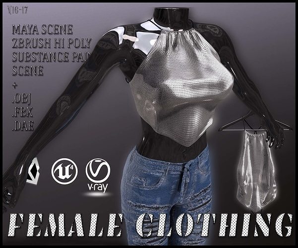 Female Clothing Low-poly 3D model