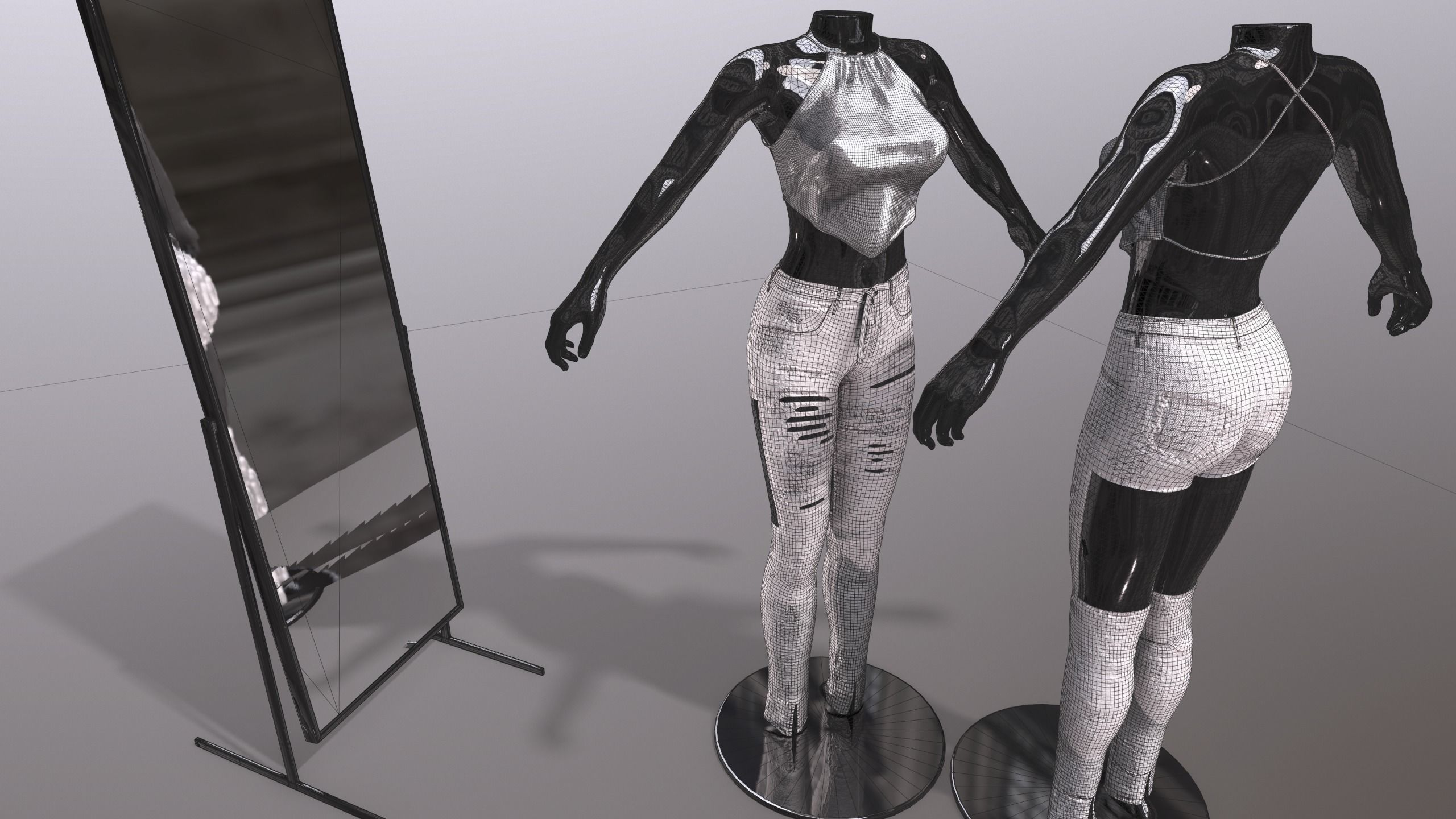 Female Clothing Low-poly 3D model_14