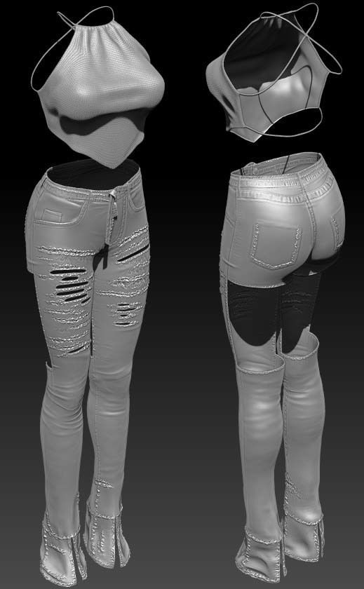 Female Clothing Low-poly 3D model_18
