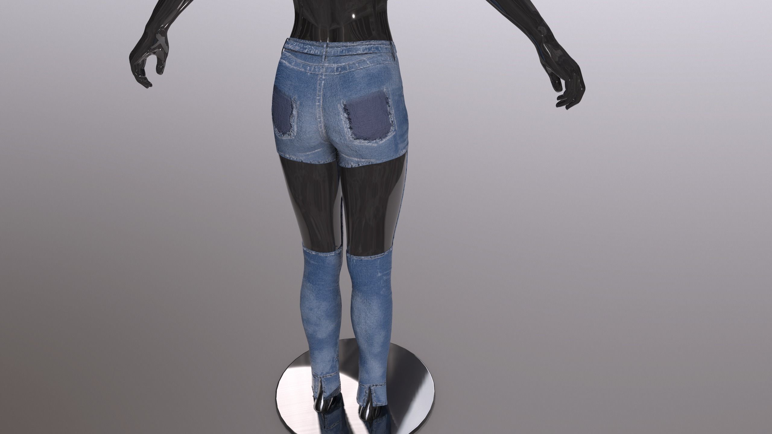 Female Clothing Low-poly 3D model_7