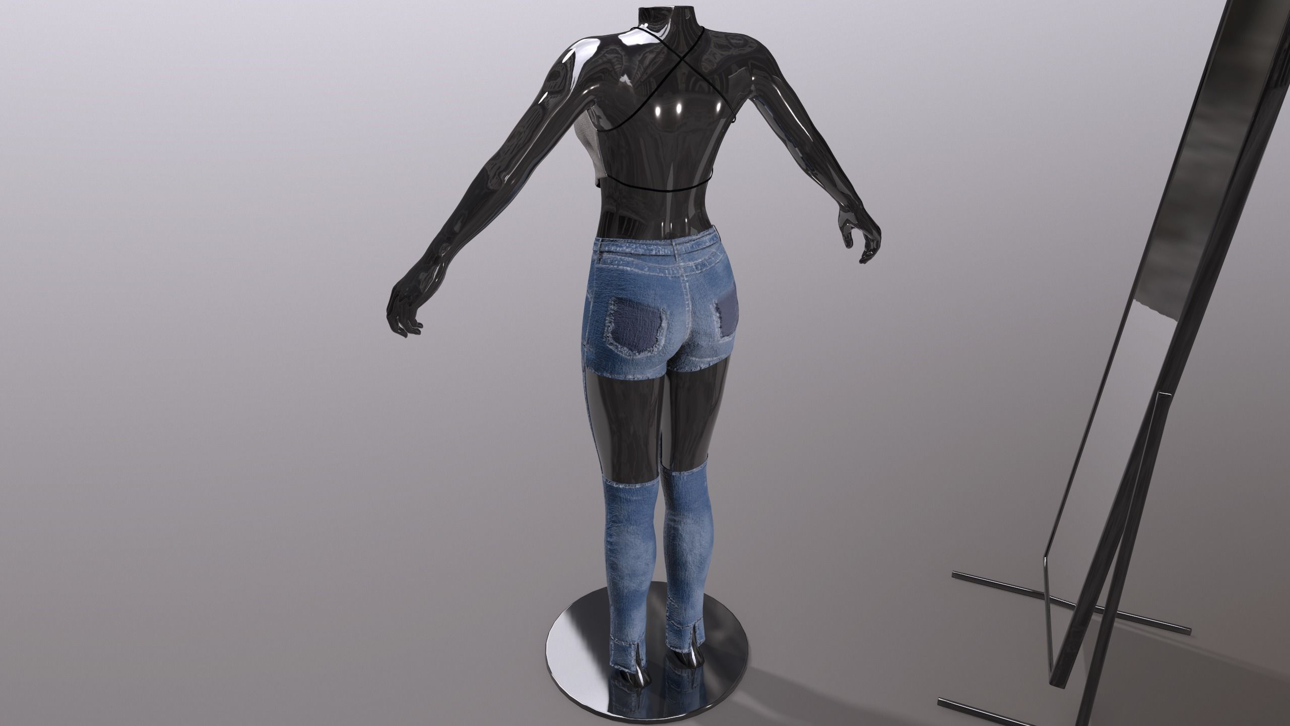 Female Clothing Low-poly 3D model_4