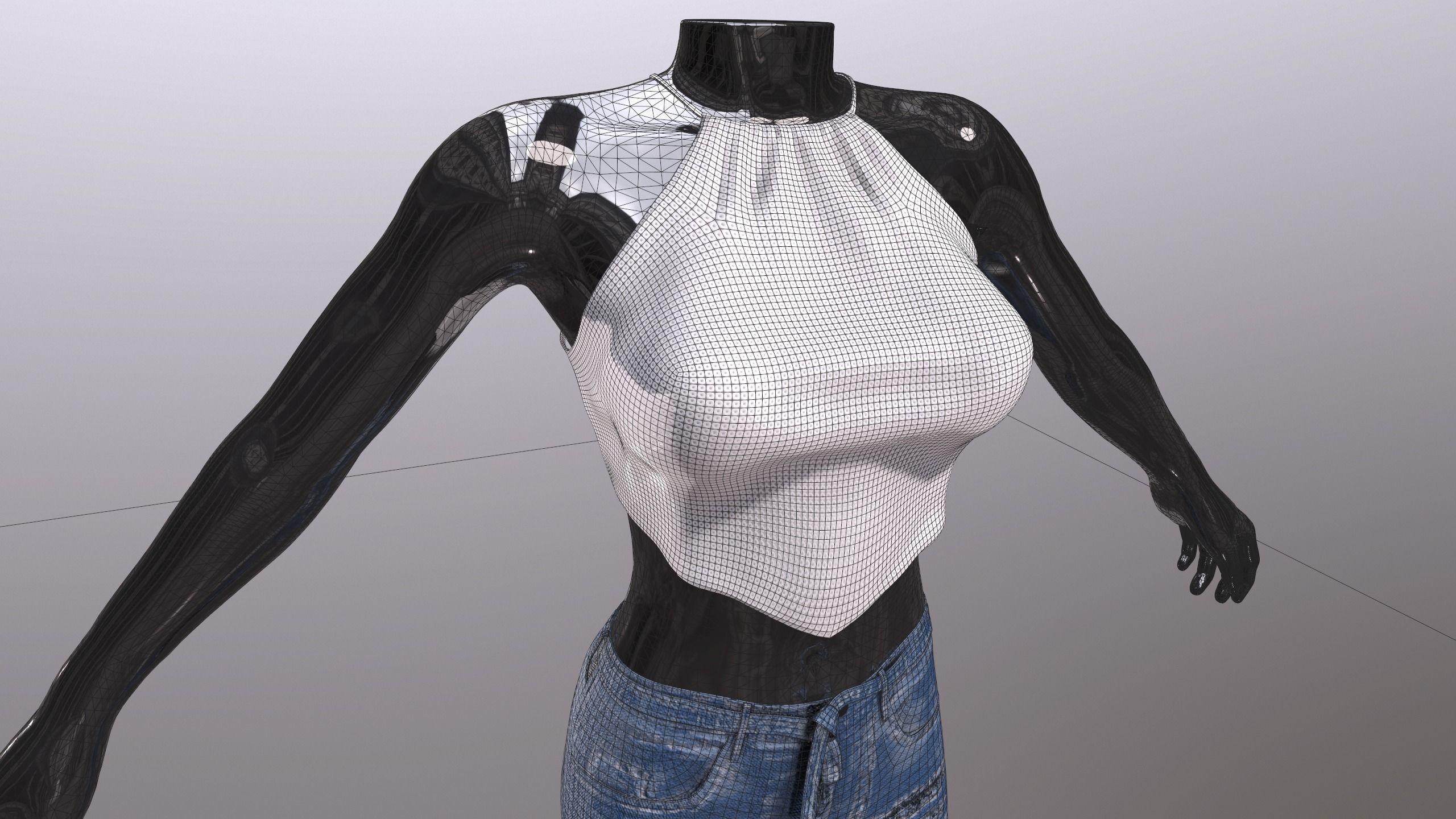 Female Clothing Low-poly 3D model_10