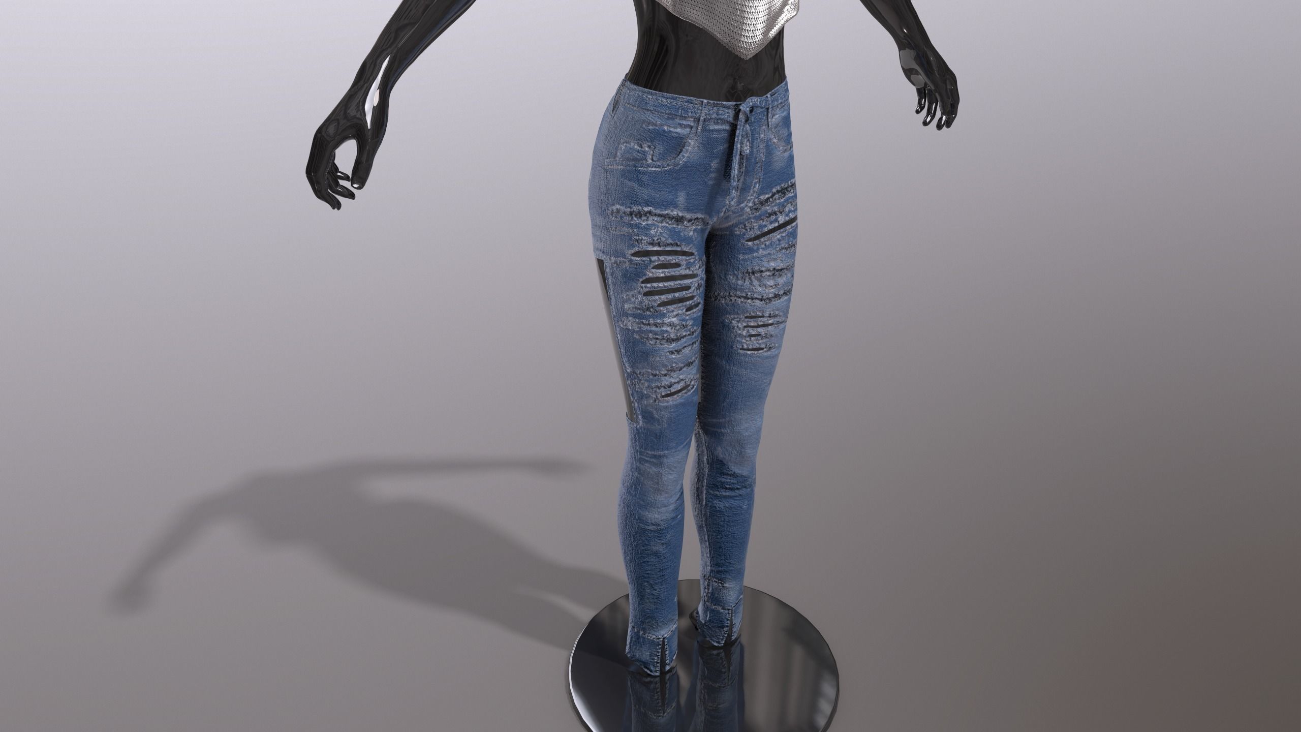 Female Clothing Low-poly 3D model_8