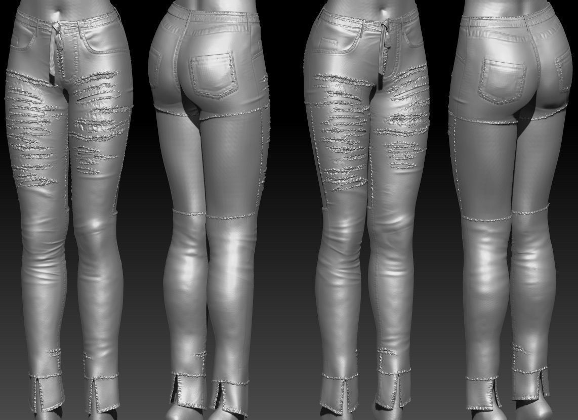 Female Clothing Low-poly 3D model_16