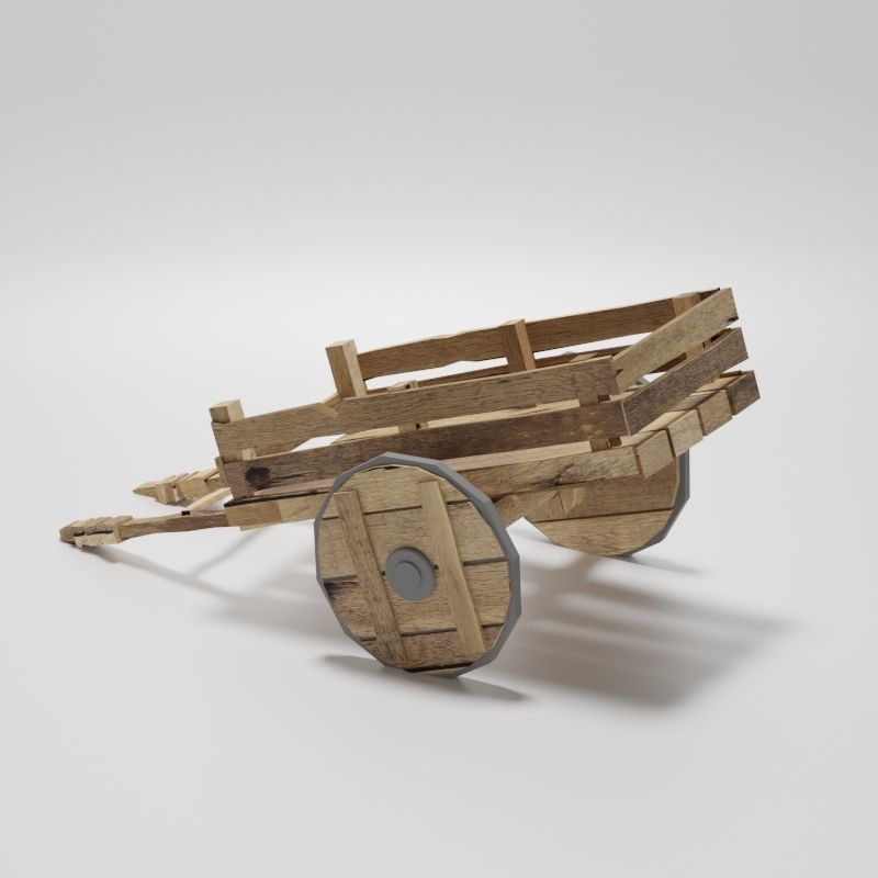 Garden Cart 3D Model Low-poly 3D model_4