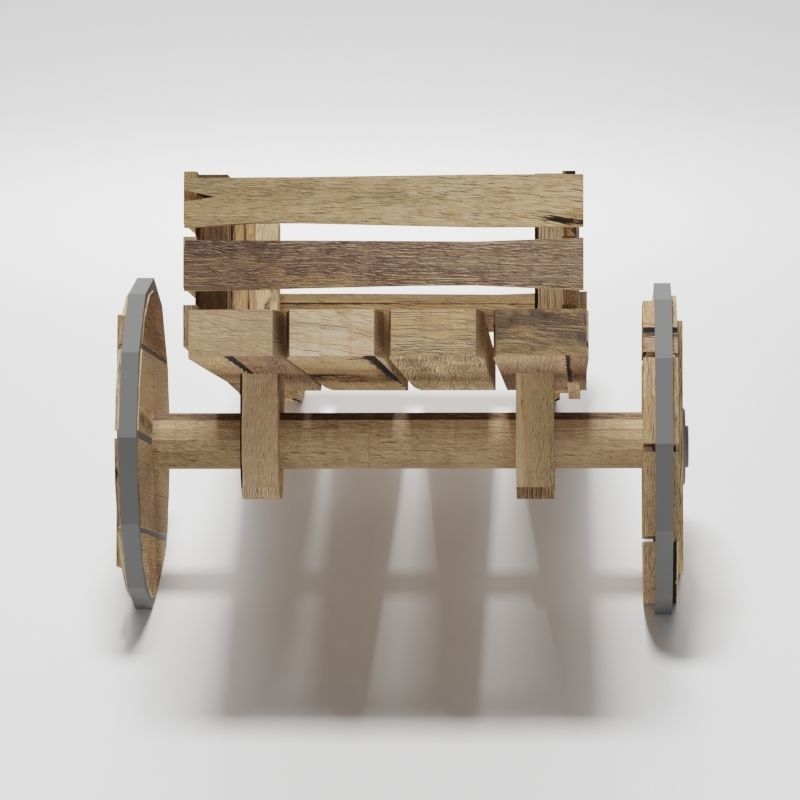 Garden Cart 3D Model Low-poly 3D model_3