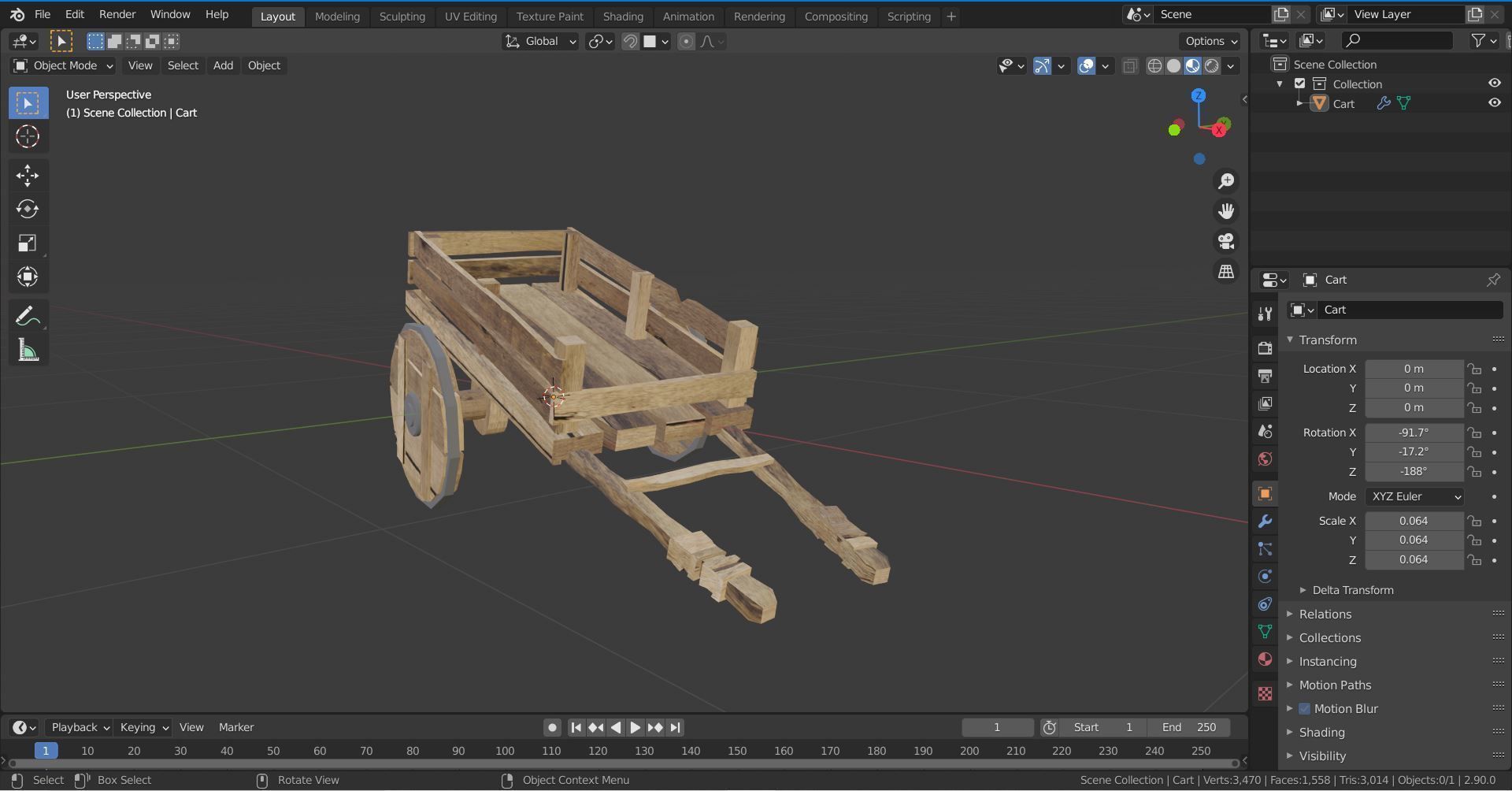 Garden Cart 3D Model Low-poly 3D model_5