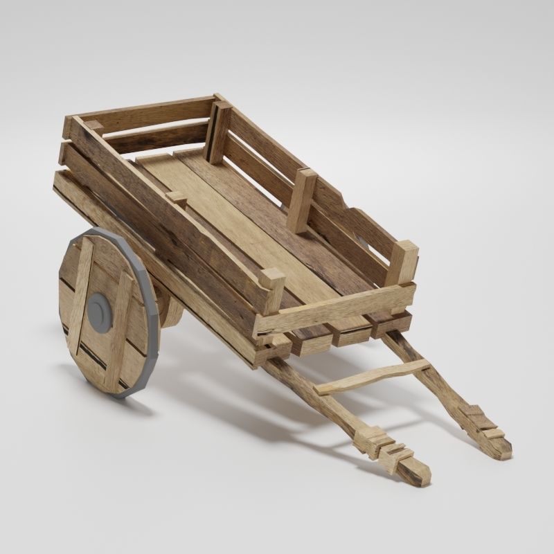 Garden Cart 3D Model Low-poly 3D model_1