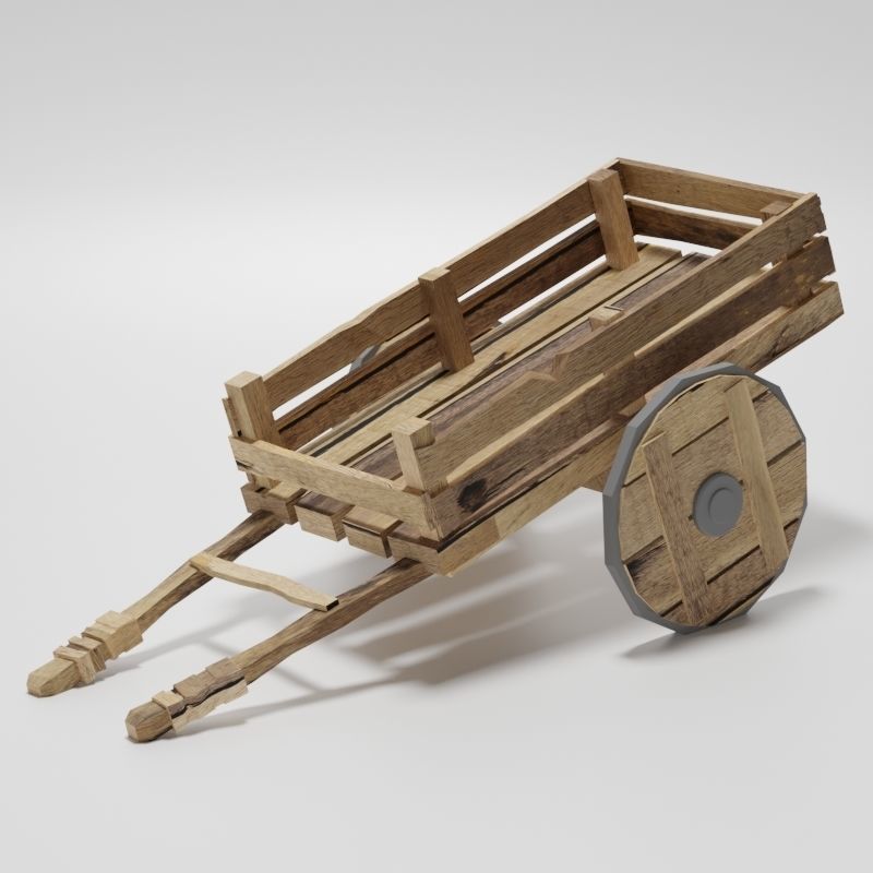 Garden Cart 3D Model Low-poly 3D model_2