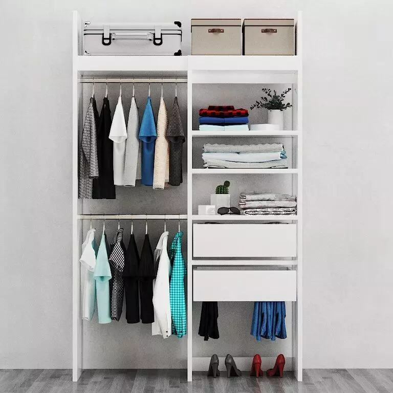 Modular wardrobe for clothes Yann 3D model_0