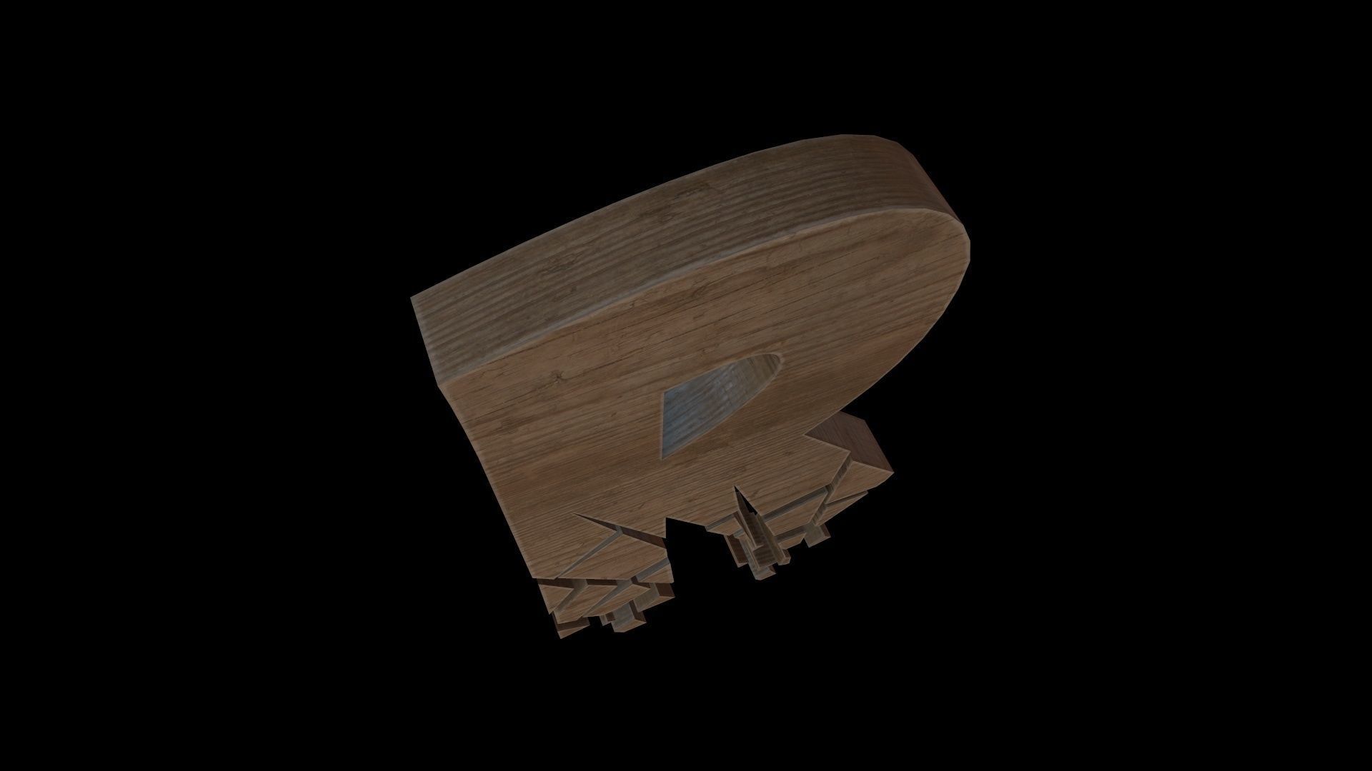 FONT-090 Letter R Low-poly 3D model_5