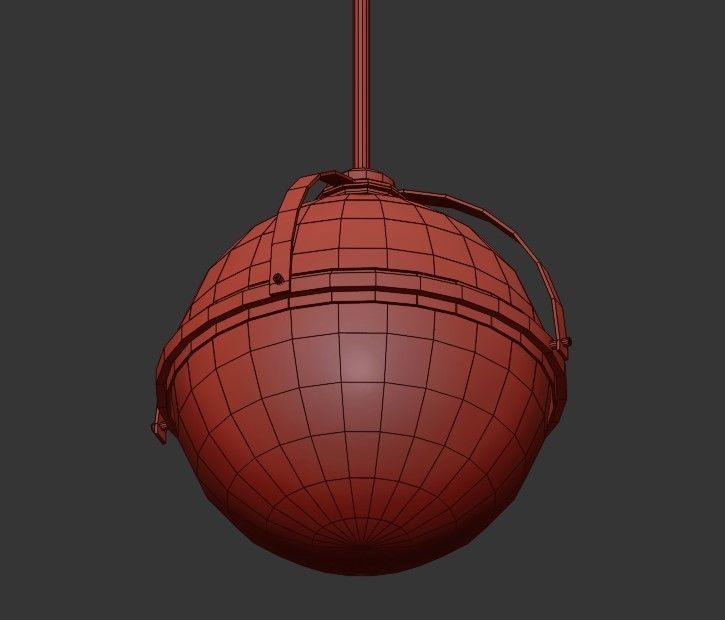 LARGE globe pendant light in gold and clear glass 3D model_2