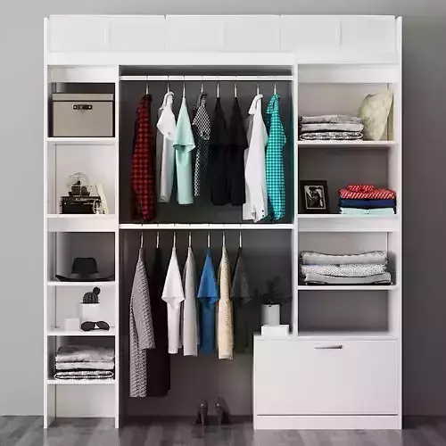 Modular wardrobe with shelves YANN