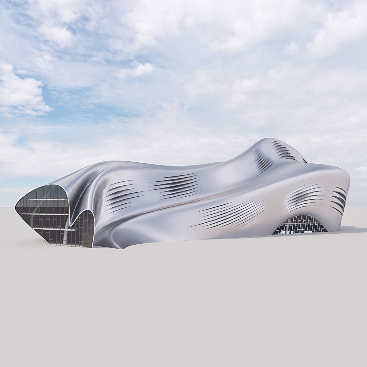 Futuristic building 26 3D model_2