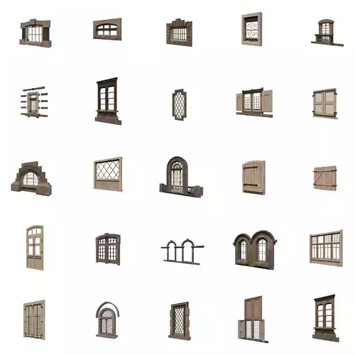 Windows Collection Low-poly 3D model