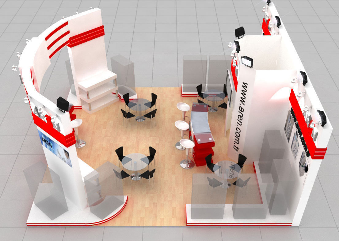 Aren exhibition fair stand  design 3D model_1