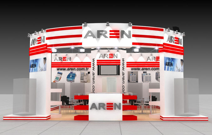 Aren exhibition fair stand  design 3D model
