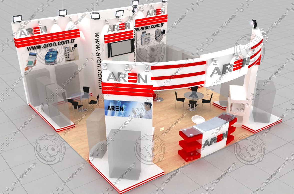 Aren exhibition fair stand  design 3D model_3