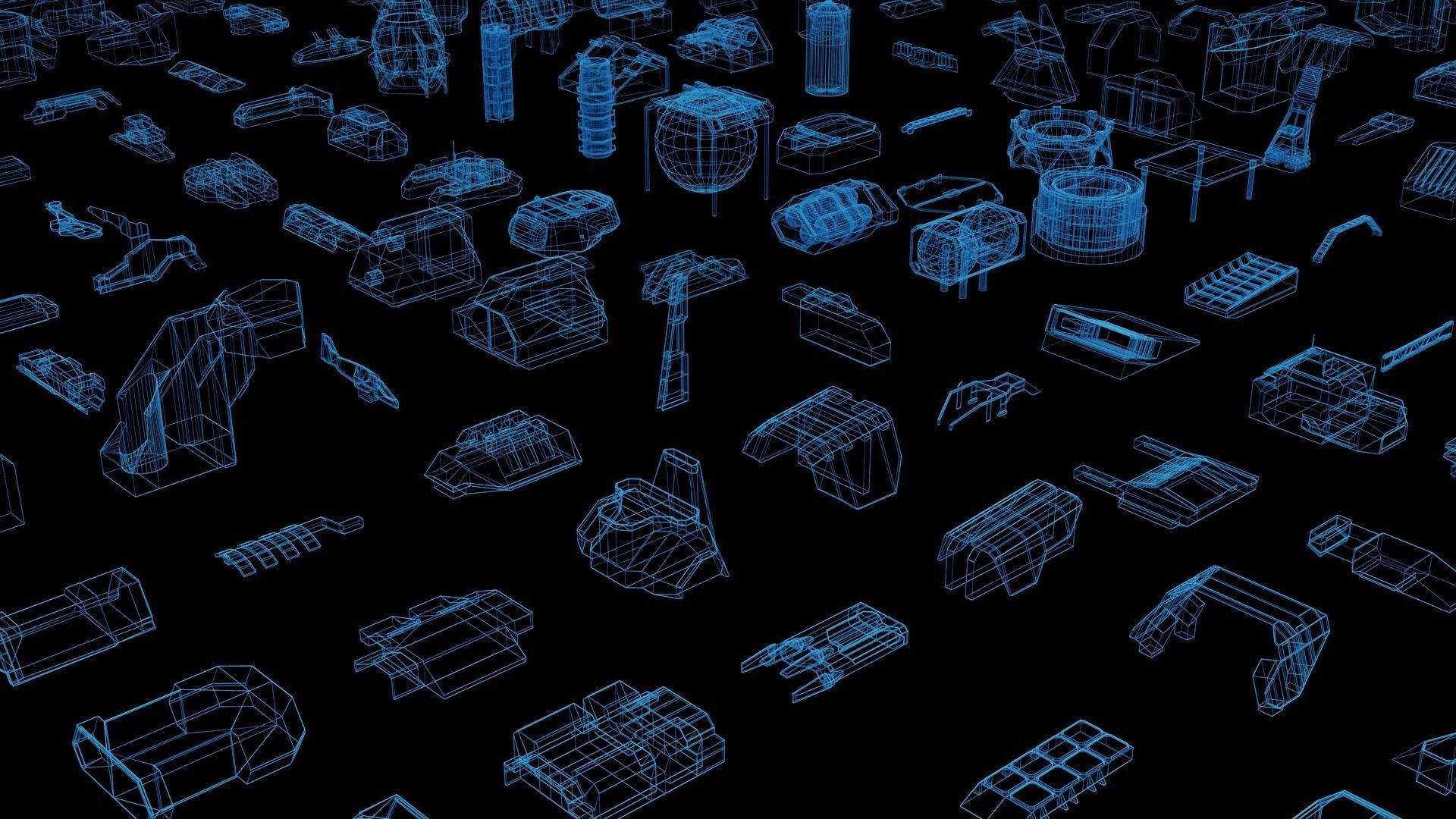 Greeble kitbash lowpoly pack Low-poly 3D model_7