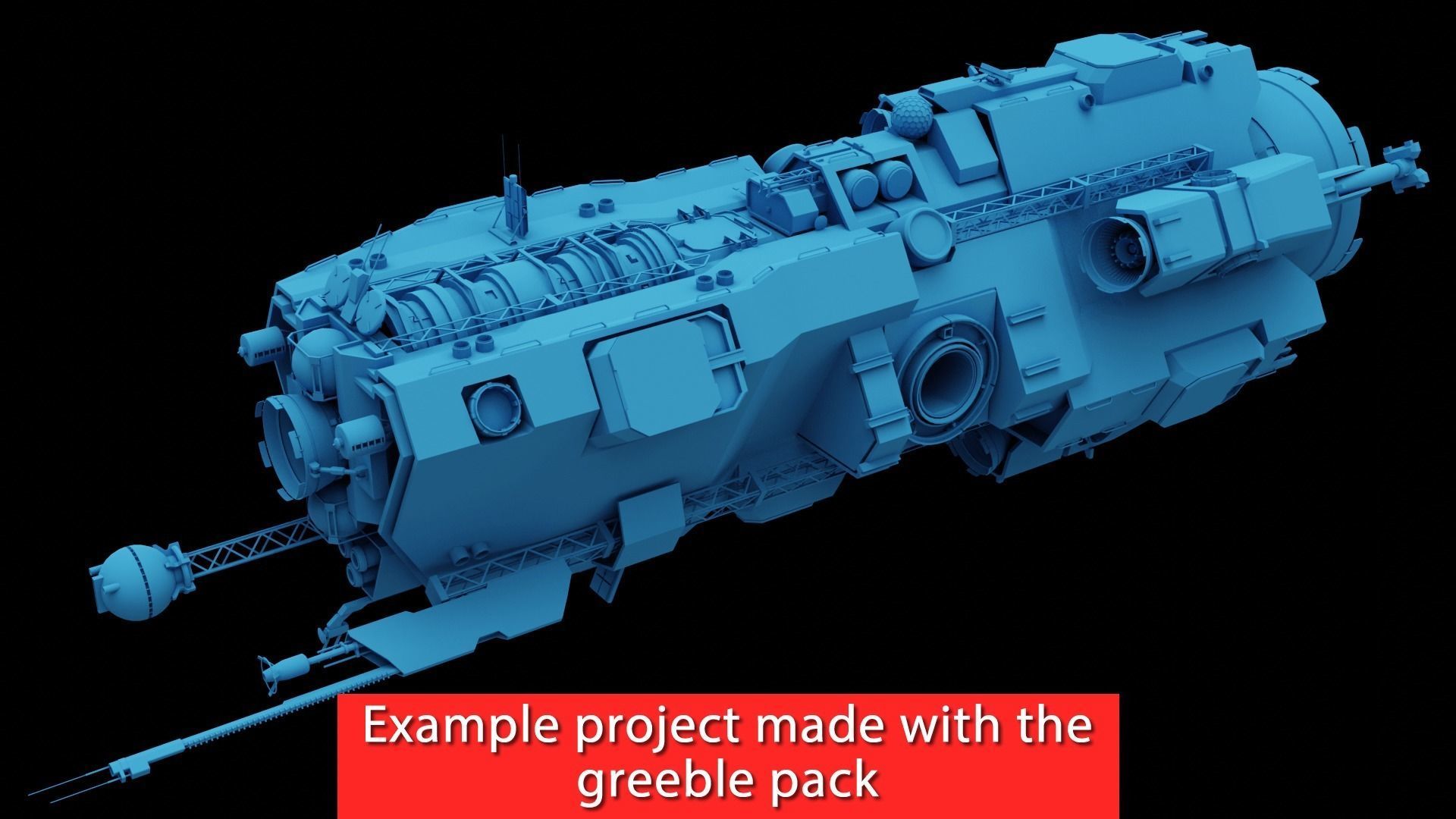 Greeble kitbash lowpoly pack Low-poly 3D model_6