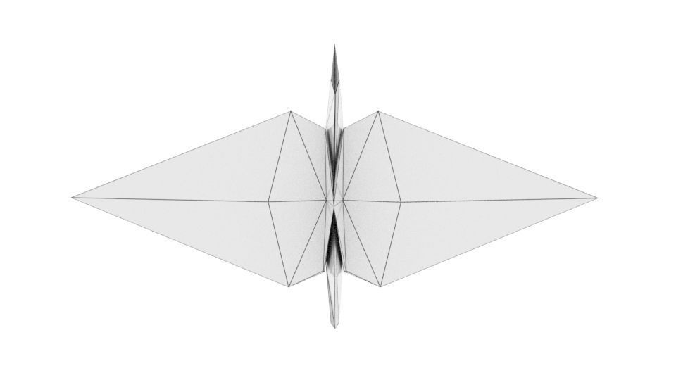Origami Crane Low-poly 3D model_1
