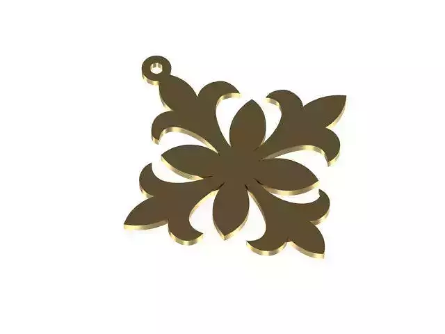 pedant snowflake charm 3D model