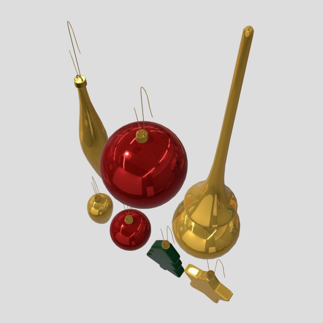 Christmas Bauble Pack Low-poly 3D model_7