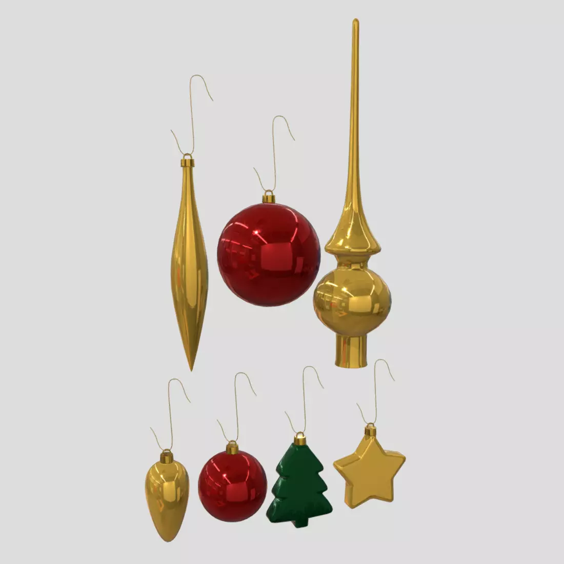 Christmas Bauble Pack Low-poly 3D model_0