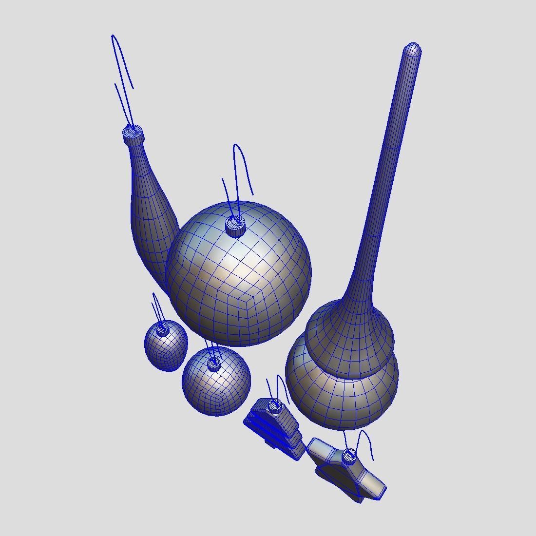 Christmas Bauble Pack Low-poly 3D model_8