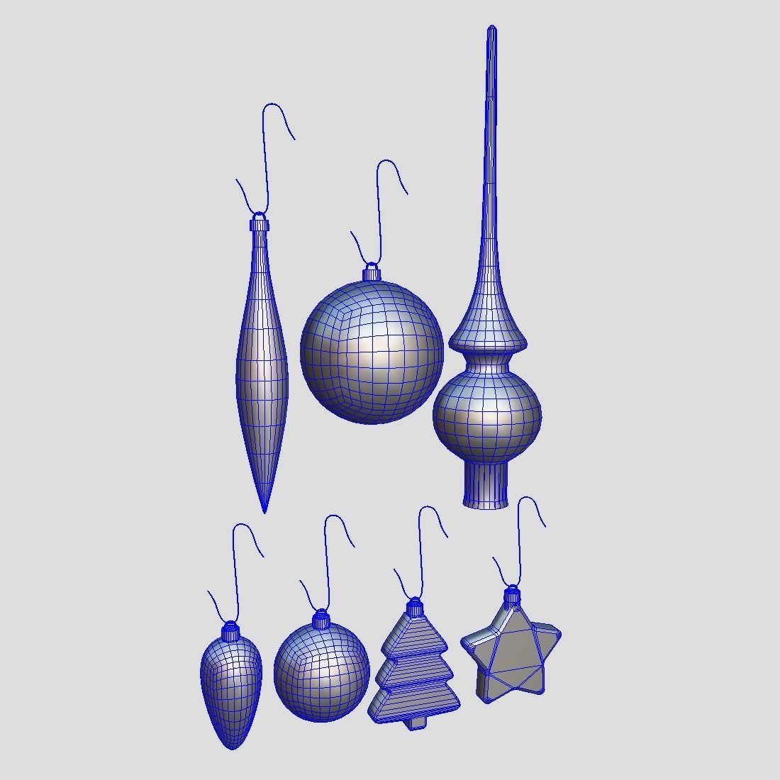 Christmas Bauble Pack Low-poly 3D model_2