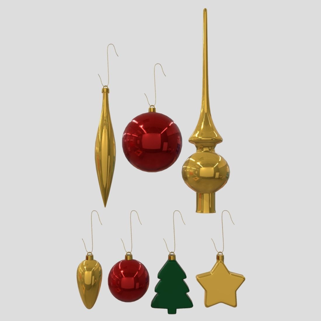 Christmas Bauble Pack Low-poly 3D model_3