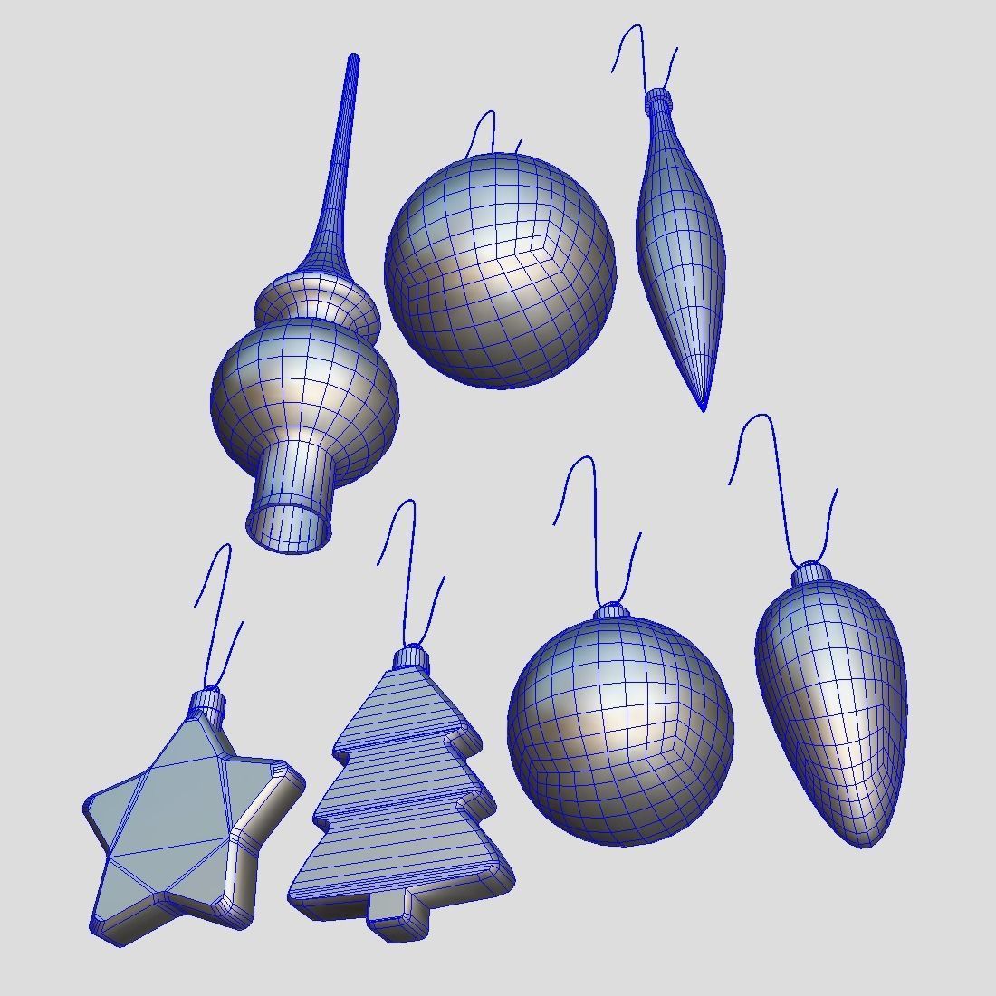 Christmas Bauble Pack Low-poly 3D model_10