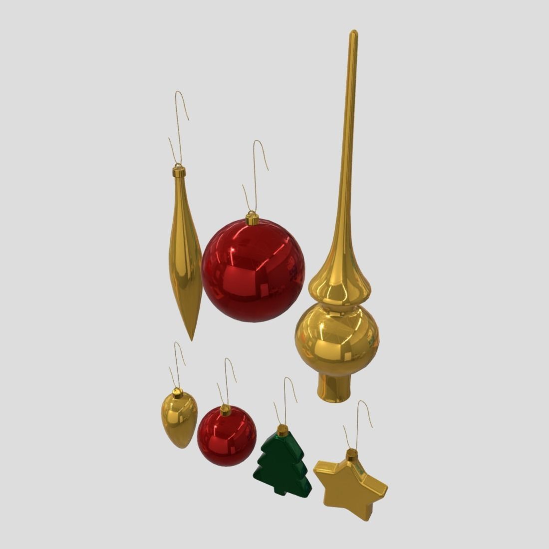 Christmas Bauble Pack Low-poly 3D model_5