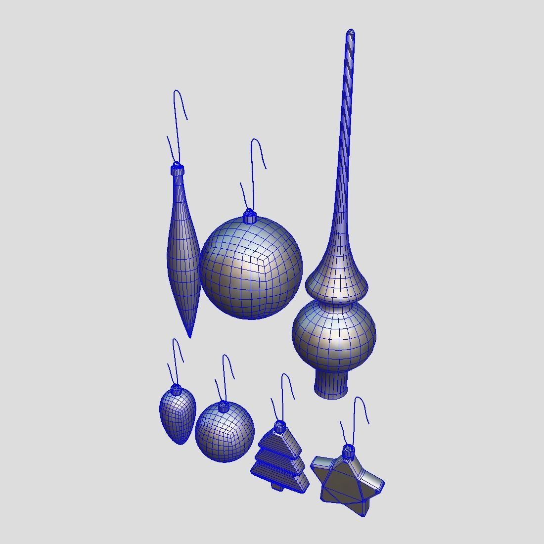 Christmas Bauble Pack Low-poly 3D model_6
