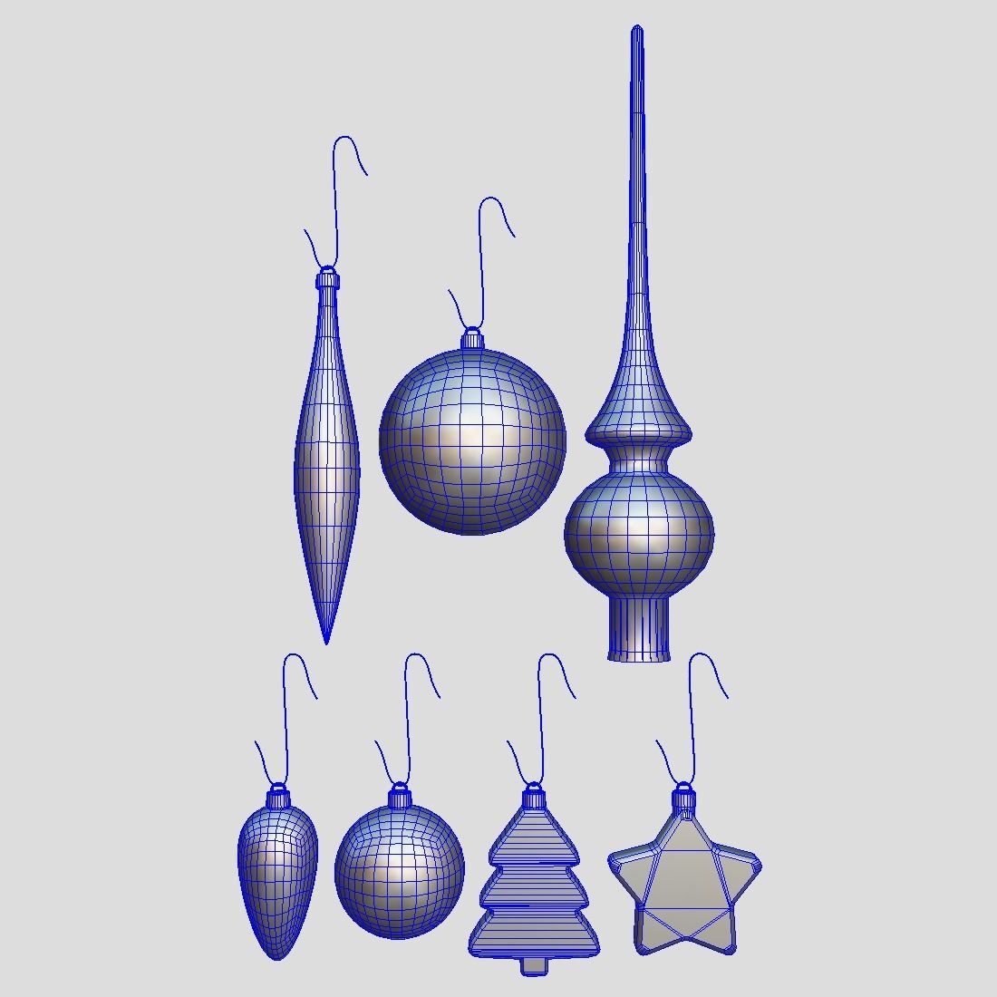 Christmas Bauble Pack Low-poly 3D model_4