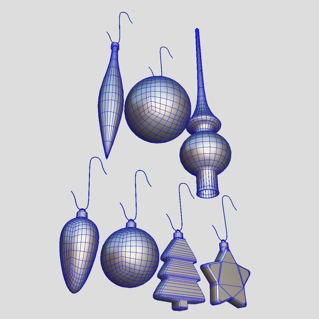 Christmas Bauble Pack Low-poly 3D model_12