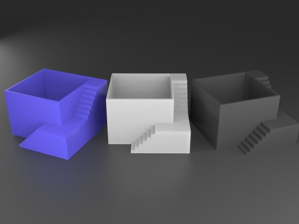 Elegant Pot Plant with stairs 3D printable 3D print model_1