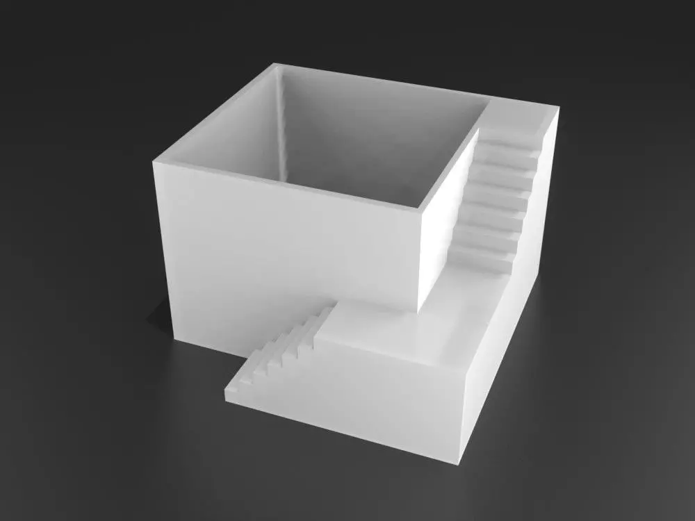 Elegant Pot Plant with stairs 3D printable 3D print model_0