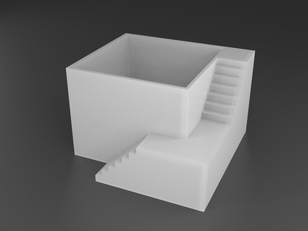 Elegant Pot Plant with stairs 3D printable 3D print model_6