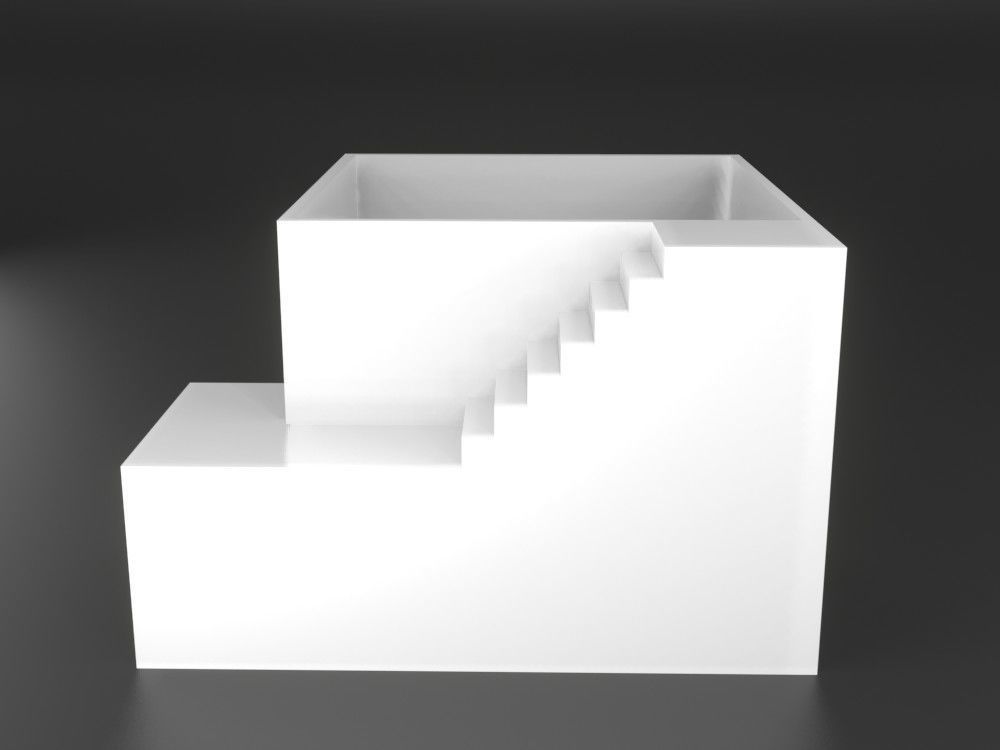 Elegant Pot Plant with stairs 3D printable 3D print model_4