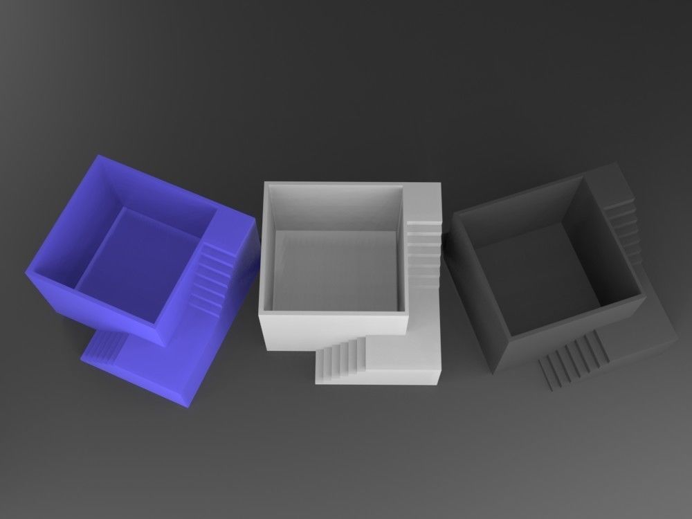 Elegant Pot Plant with stairs 3D printable 3D print model_3