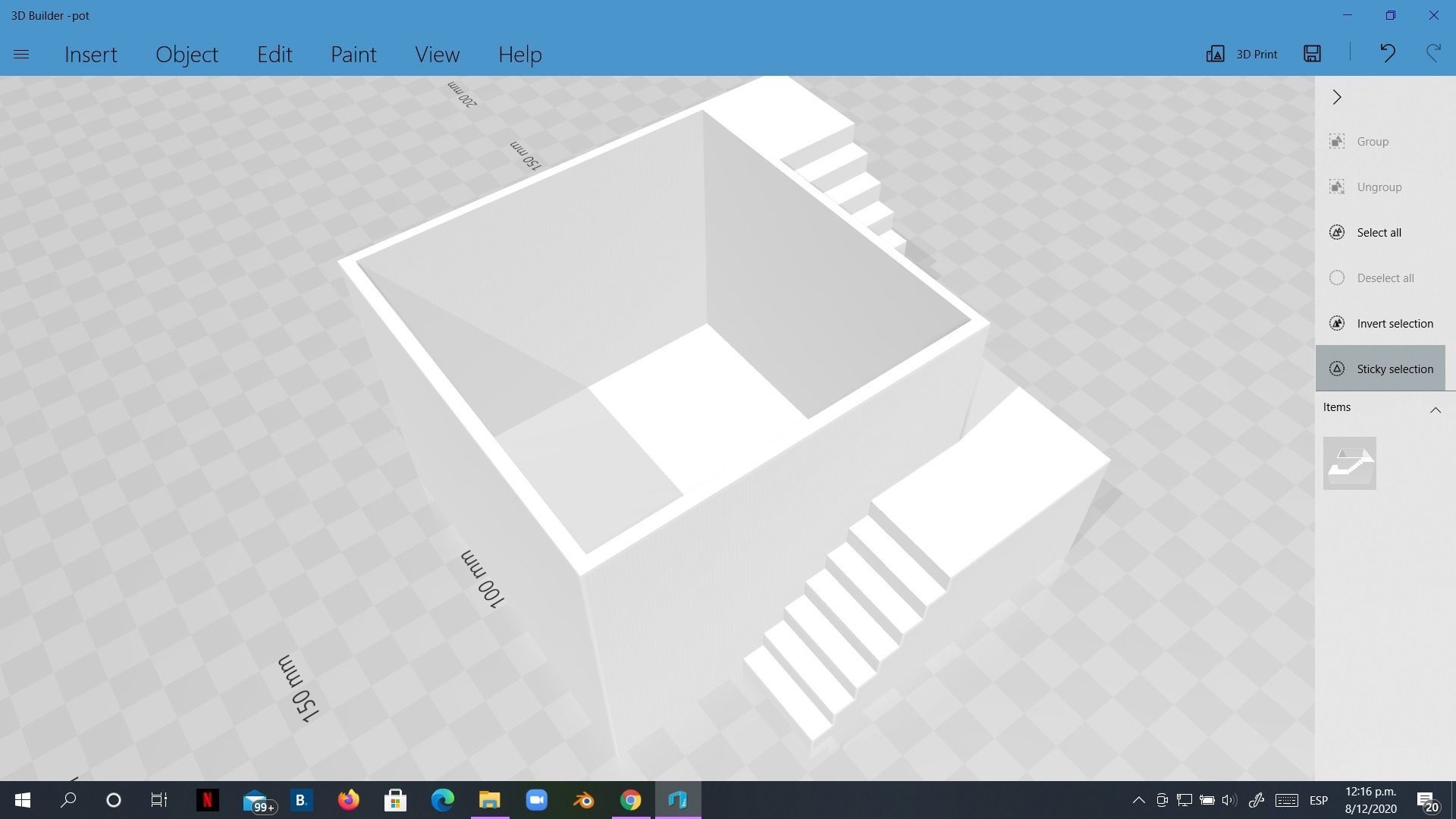 Elegant Pot Plant with stairs 3D printable 3D print model_14
