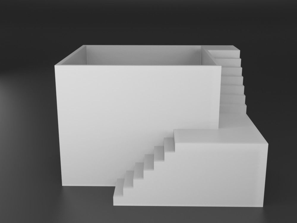 Elegant Pot Plant with stairs 3D printable 3D print model_5