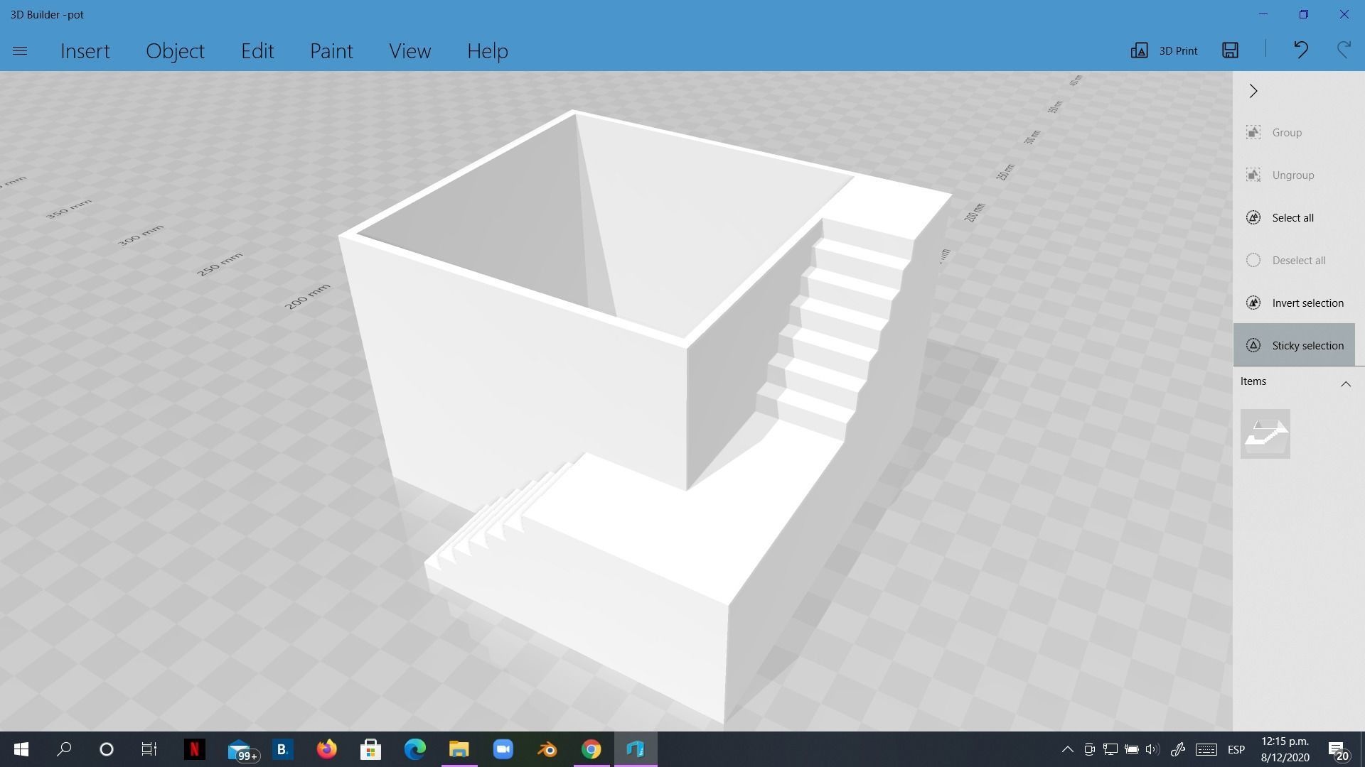 Elegant Pot Plant with stairs 3D printable 3D print model_7