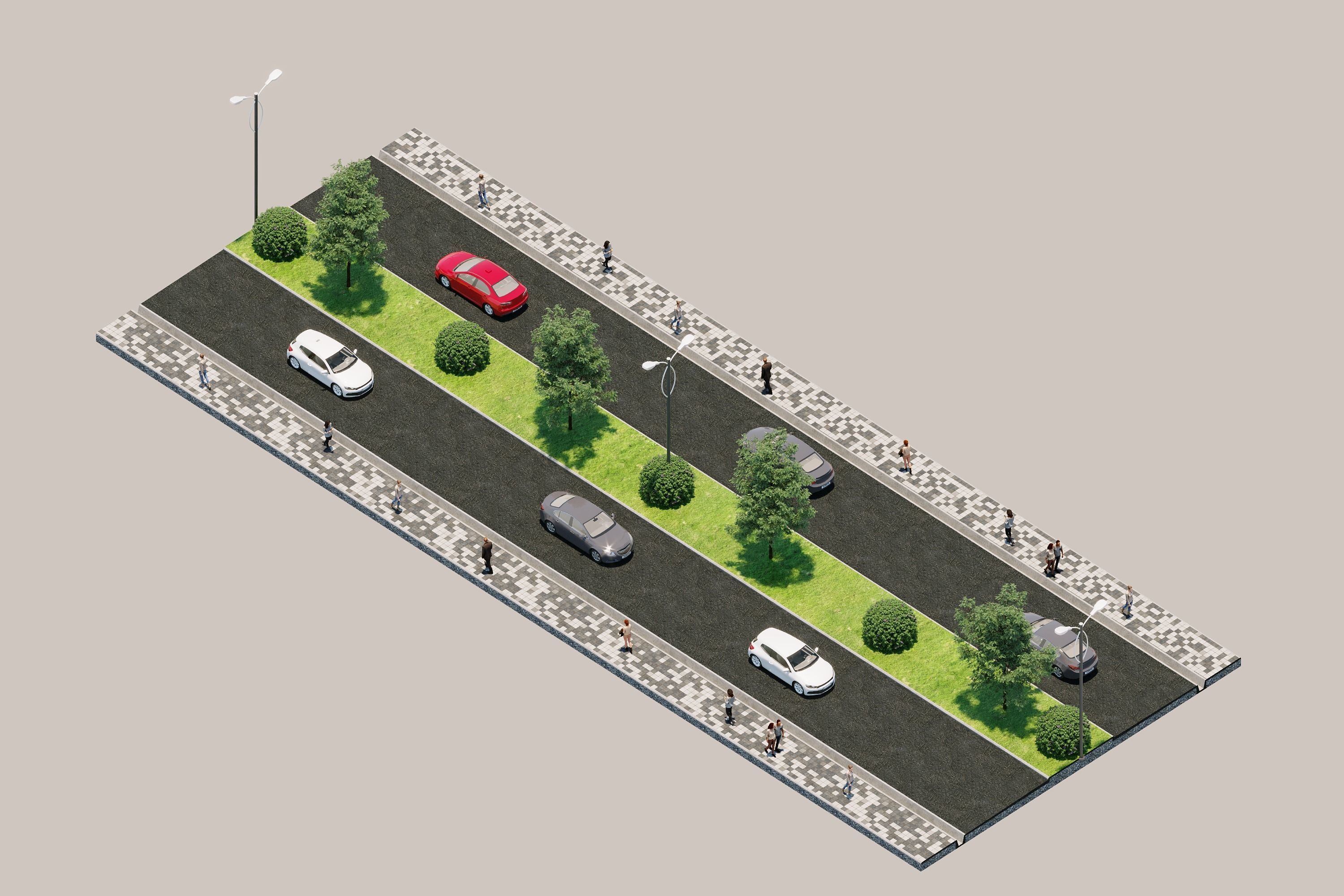 Road types Remastered  ID002 Free 3D model_2