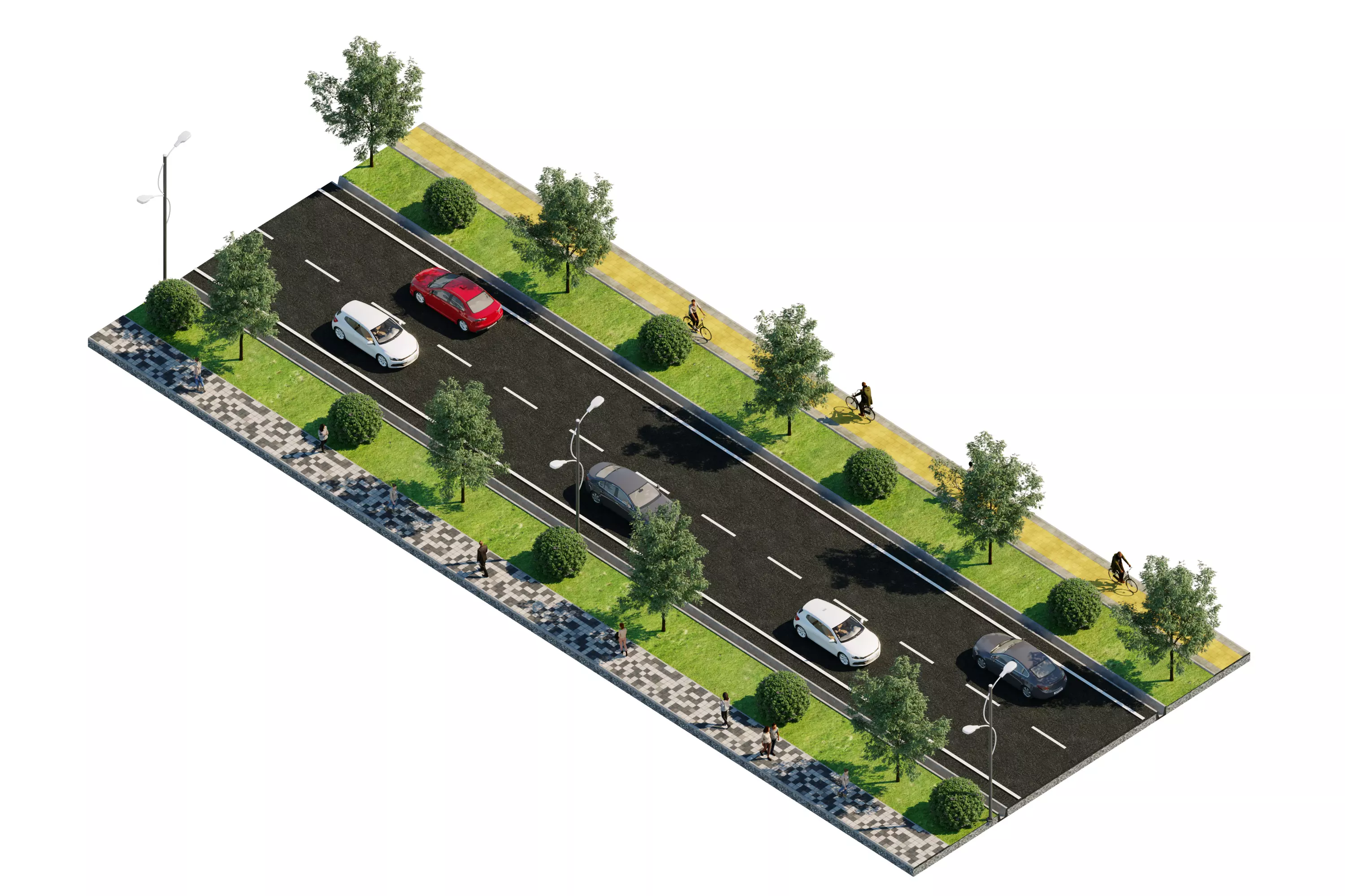 Road types Remastered  ID002 Free 3D model_0