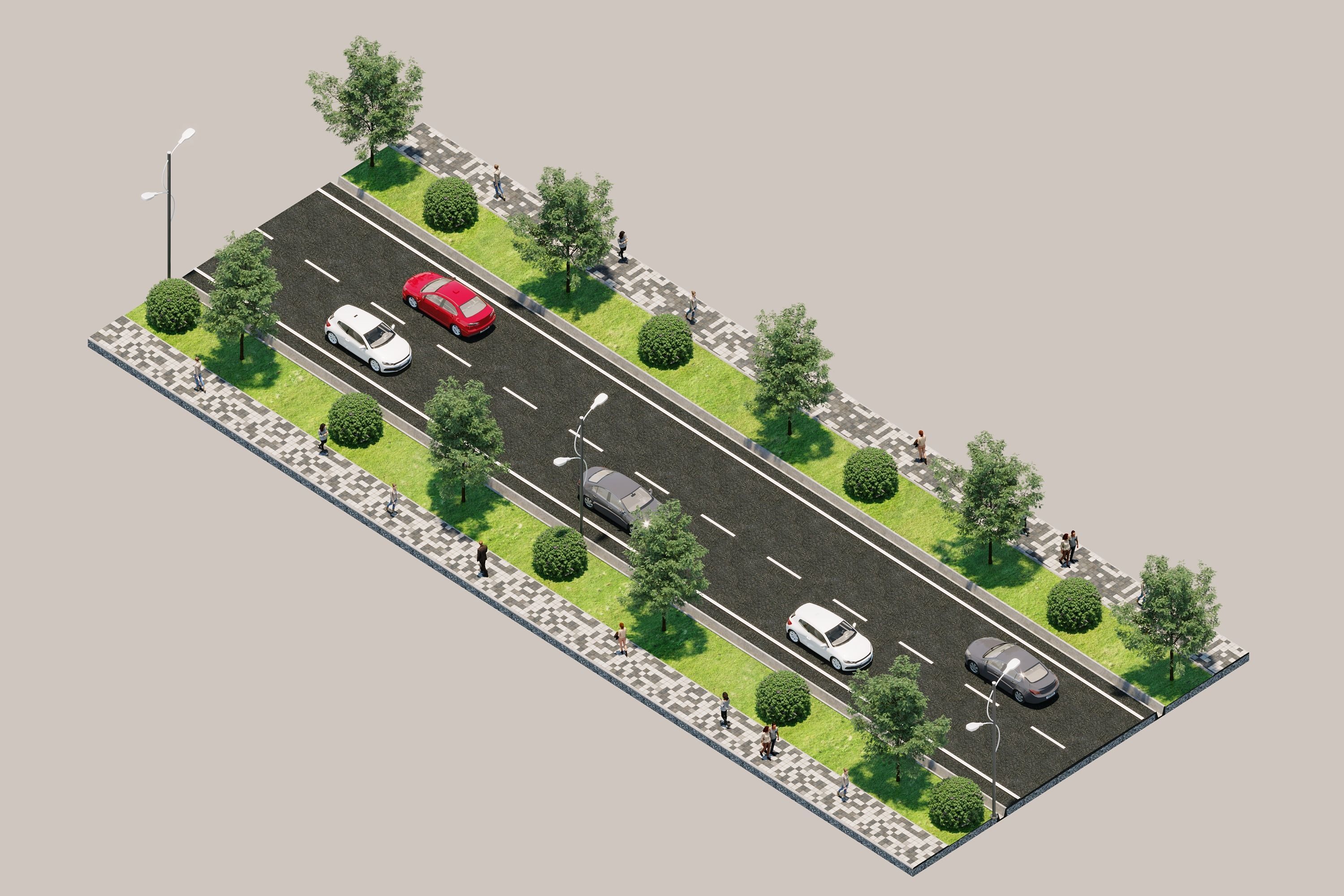 Road types Remastered  ID002 Free 3D model_4