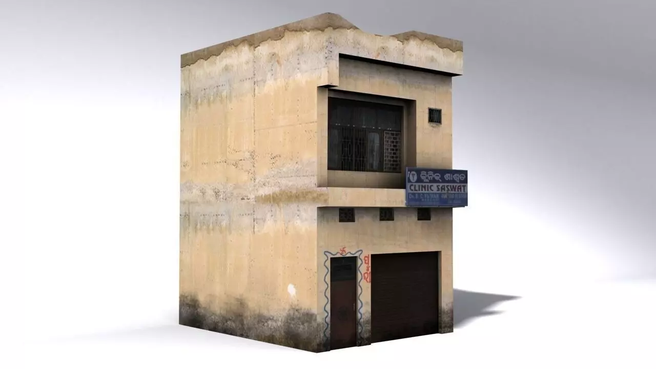 Indian Building Low Poly Low-poly 3D model_0