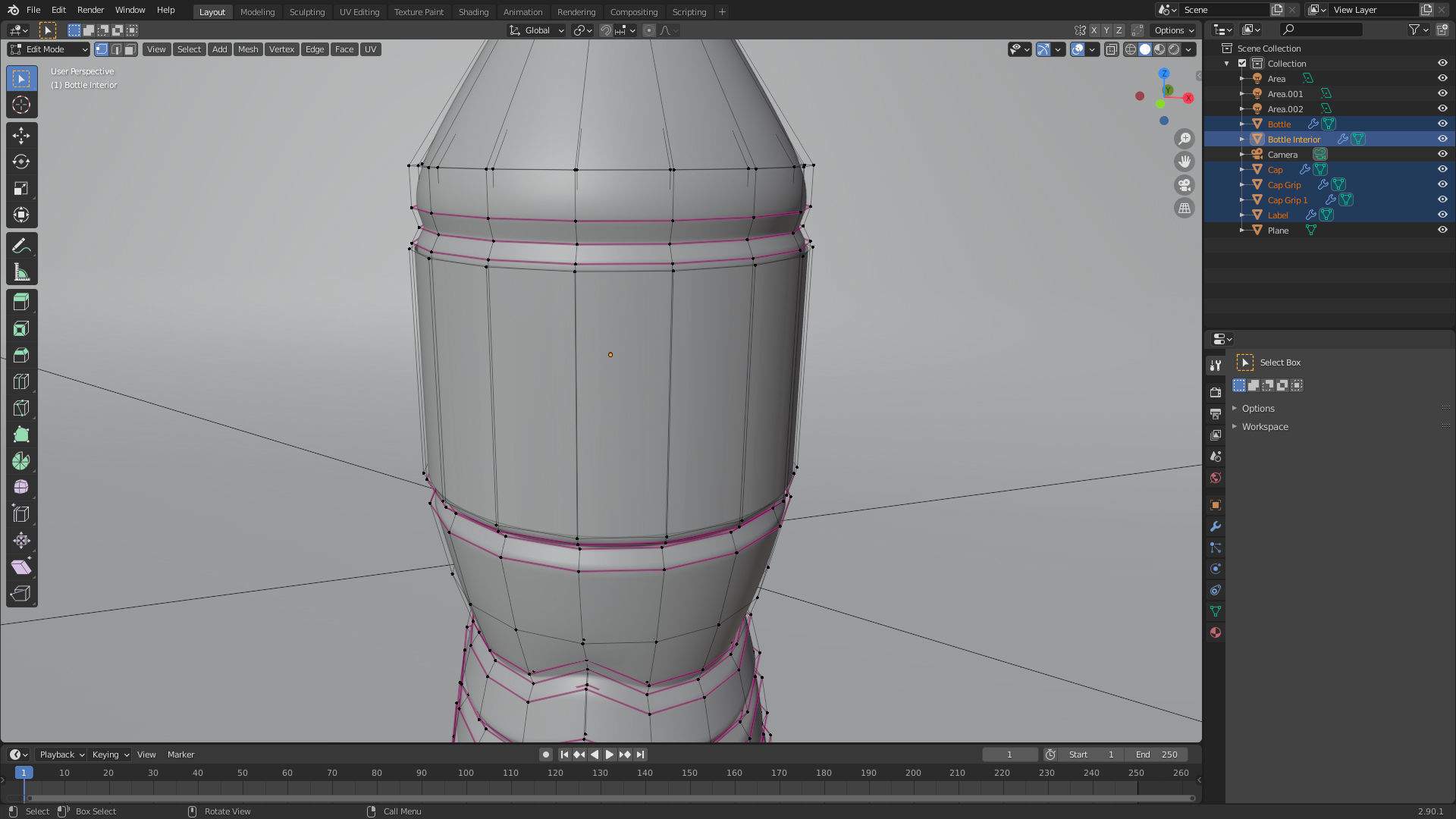 Plastic Water Bottle 250ml 3D model_9